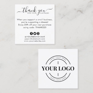 Budget Business Logo Company Custom Thank You Card
