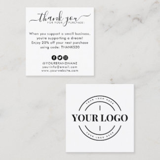 Budget Business Logo Company Custom Thank You Card