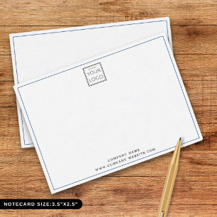 Budget Business Logo Company Name Blue Border Card