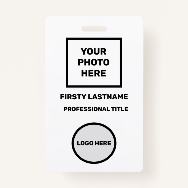 BUDGET BUSINESS LOGO EMPLOYEES SIMPLE MINIMAL BADG ID BADGE (Front)