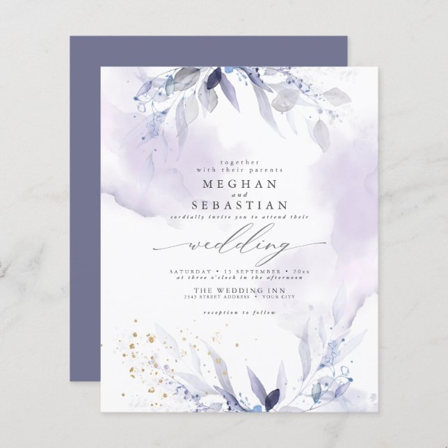 Budget But Beautiful Elegant Plum Watercolor (Front/Back)