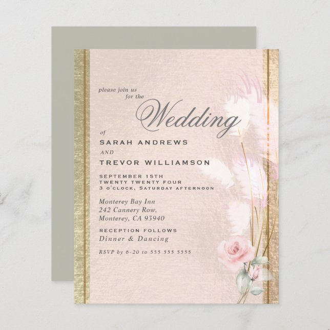 Budget but Beautiful Luxe Pink Pampas Grass (Front/Back)