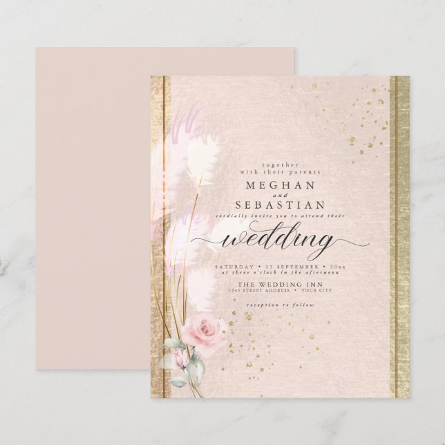 Budget but Beautiful Luxury Pink Pampas Grass (Front/Back)