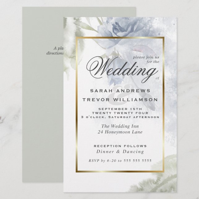 Budget but Beautiful Rustic Blue Roses (Front/Back)