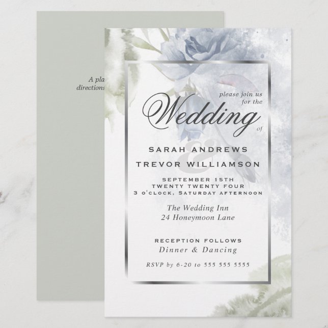 Budget but Beautiful Rustic Blue Roses (Front/Back)