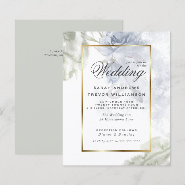 Budget but Beautiful Rustic Blue Roses (Front/Back)