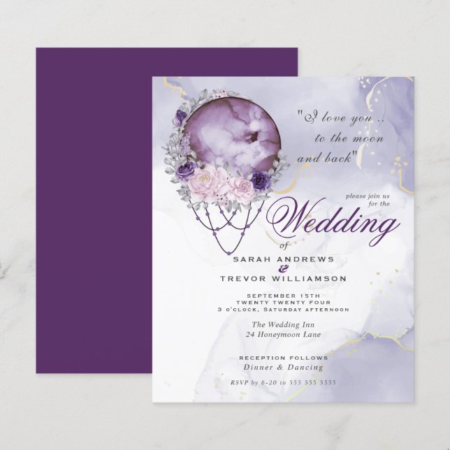 Budget But Beautiful Rustic Purple Full Moon (Front/Back)