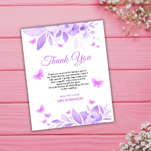 Budget Butterfly Bridal Shower Thank You Card