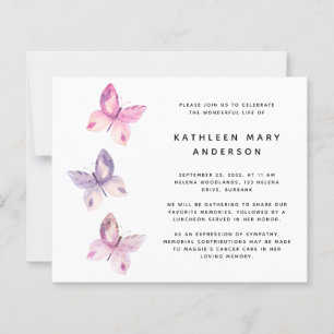 BUDGET Butterfly Celebration of Life Invitation