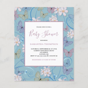 Budget Butterfly Girl Baby Shower Invitation