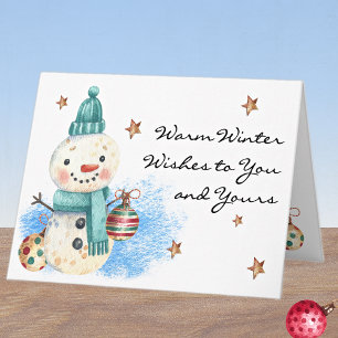 Budget Buy    Custom Winter Wishes Merry Christmas Card