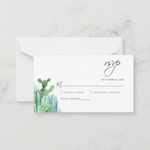 Budget Cacti Plants Greenery Wedding RSVP Card