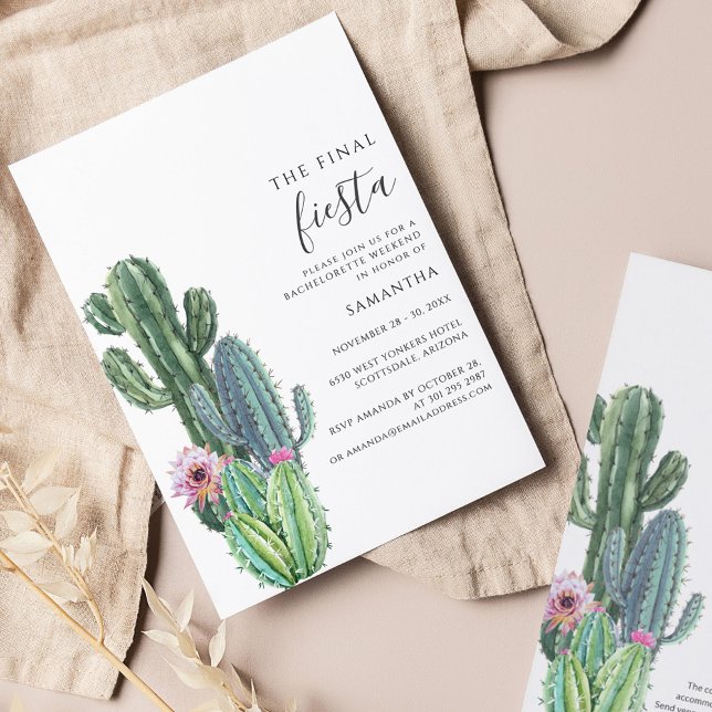 Budget Cactus Bachelorette Party Invitation (Creator Uploaded)