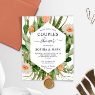 Budget Cactus Flowers Couples Shower Invitation