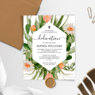 Budget Cactus Flowers Frame Dedication Invitation
