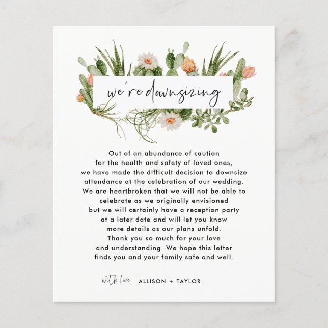 Budget Cactus Smaller Wedding Update Downsize (Front)