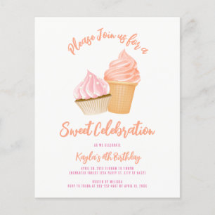 Budget Cake and Ice cream cInvitations