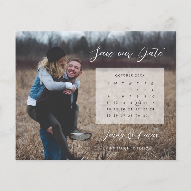 BUDGET Calendar photo Save the Date Invitation Flyer (Front)