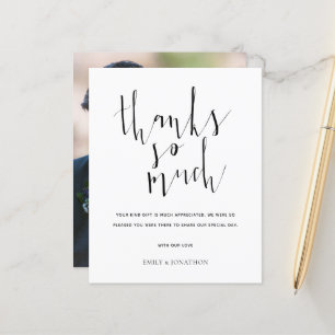 Budget Calligraphy Any Colour Photo Wedding Thanks