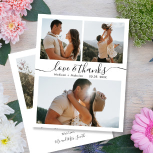Budget Calligraphy Collage Wedding Thank You Flyer