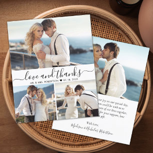 Budget Calligraphy Collage Wedding Thank You Flyer