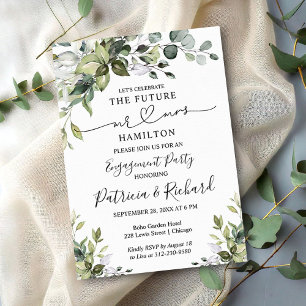 Budget Calligraphy Engagement Party  Announcement