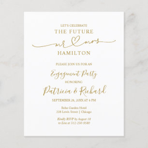 Budget Calligraphy Engagement Party  Announcement