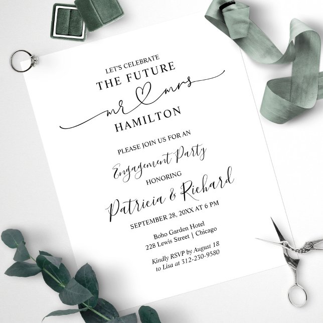 Budget Calligraphy Engagement Party Invitations (Creator Uploaded)