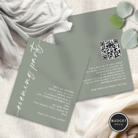 Budget Calligraphy QR Sage Wedding Evening Party