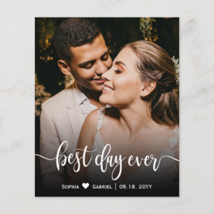 Budget Calligraphy Script Wedding Photo Thank You 