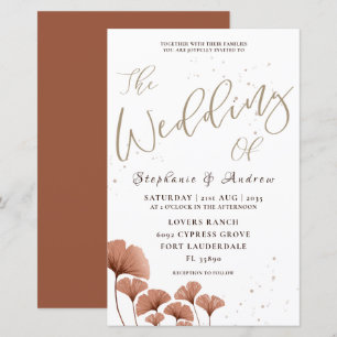 Budget Calligraphy Terracotta Foliage Wedding 