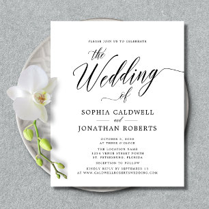 Budget Calligraphy Website RSVP Wedding Invitation
