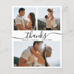 Budget Calligraphy Wedding Collage Thank You Flyer
