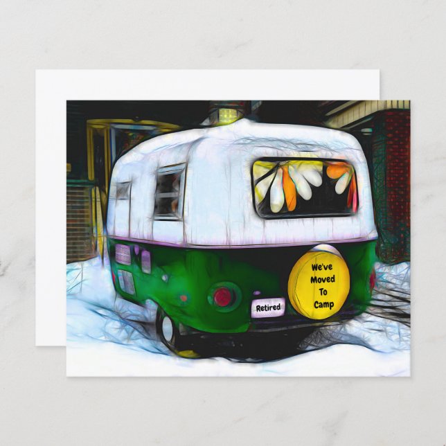 Budget Camper Retro Retired Vintage Moving (Front/Back)