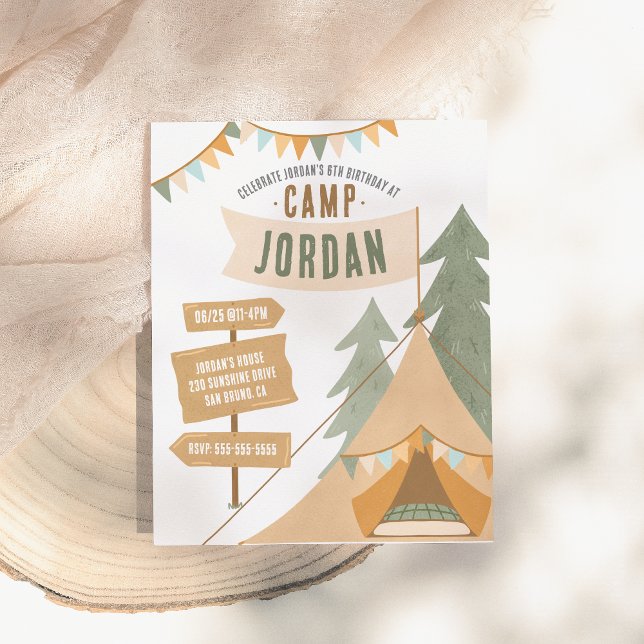 Budget Camping Theme Outdoor Boy Birthday Party (Creator Uploaded)