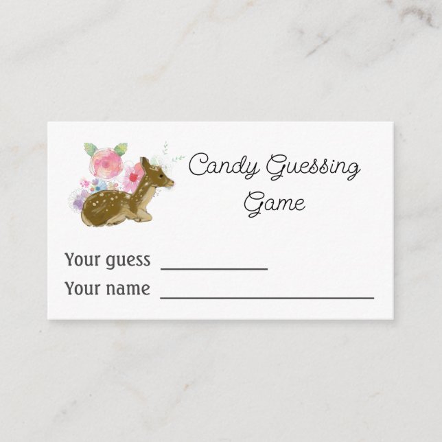 Budget Candy Guessing Game Pink Girl's Baby Shower Enclosure Card (Front)