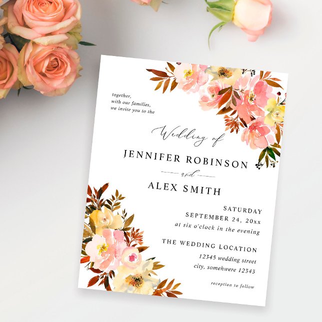 Budget Candy Pink  & Yellow Floral Wedding Flyer (Creator Uploaded)