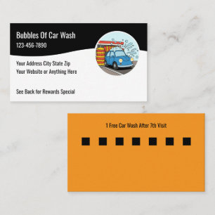 Budget Car Wash Business Cards Reward Design