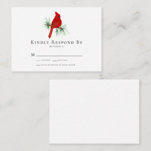 BUDGET Cardinal Wedding RSVP Card