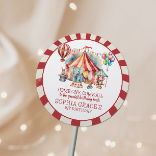 Budget Carnival Circus Show & Animals Birthday Classic Round Sticker