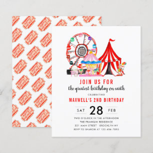 Budget Carnival Circus Show Birthday Invitation