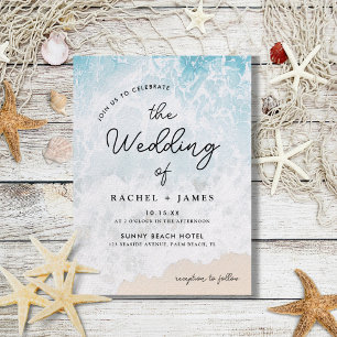 Budget Casual On The Beach Wedding Invitation Flyer