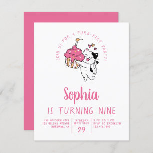Budget Cat Kid's Birthday Party Invitation