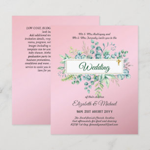 Budget CATHOLIC Christian WEDDING Greenery INVITES