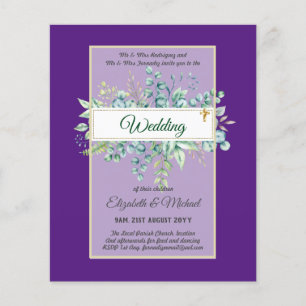 Budget CATHOLIC Christian WEDDING Greenery INVITES Flyer