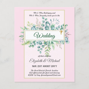 Budget CATHOLIC Christian WEDDING Greenery INVITES Flyer