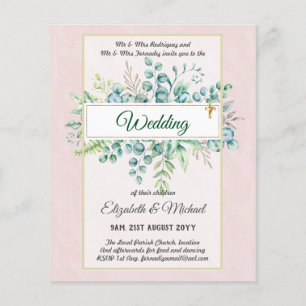 Budget CATHOLIC Christian WEDDING Greenery INVITES Flyer