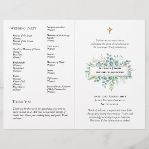 BUDGET Catholic Wedding Nuptial Mass Program LARGE