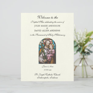 Budget Catholic Wedding Program     Custom Letterhead