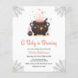 Budget Cauldron Halloween Baby Shower Invite Flyer